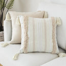 DecorBites™ Geometric Embroidery Cushion Cover with Tassel, Home Decor Pillowcase, Various Sizes