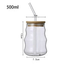 DecorBites™ Glass Cup with Lip Straw for Coffee, Wine, Beer, Juice, and More