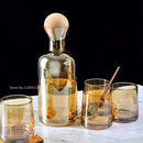 DecorBites™ Gray Amber Glass Water Pitcher with Handle, Heat Resistant Tea Pot & Juice Jug