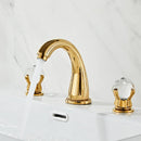 DecorBites™ Gold Crystal Handle Basin Faucet, 3 Hole Widespread Bathroom Sink Tap