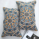 DecorBites™ Cotton Picnic Blanket/Bedspread - Double Bed 150 Flowers Blue, High Quality Pillowcases