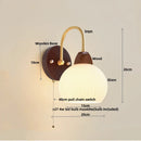 DecorBites™ Iron White Glass LED Wall Lamp Sconce Pull Chain Switch Nordic Modern Stair Light