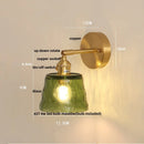 DecorBites™ Clear Glass LED Wall Lights Brass E27 Pull Chain Switch Bedside Lamp