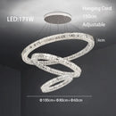 DecorBites™ Crystal LED Chandelier: Modern Luxury Chrome Steel & Clear K9 Crystal Lighting