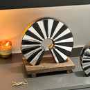 DecorBites™ Geometric Ceramic Fan Ornament Sculpture for Home Decor