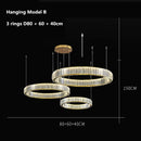DecorBites™ Crystal LED Chandelier: Modern Steel Pendant Lighting for Luxurious Foyer Decor