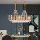 DecorBites™ Crystal LED Oval Round Chandelier Hanging Lamp - Dimmable Ceiling Pendant