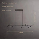 DecorBites™ Black LED Spot Chandelier: Modern Minimalist Rotatable Hanging Lamp for Home Decor