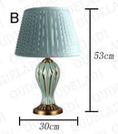 DecorBites™ Hand Painted Antique Blue Ceramic Desk Lamp