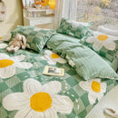 DecorBites™ Double-Sided Floral Print Cotton Bedding Set - Queen Size Soft Duvet Cover Set
