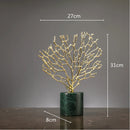 DecorBites™ Coral Crystal Tree Glass Vase Metal Frame Resin Ocean Figurines, Home Decor