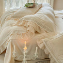 DecorBites™ French Ruffles Cotton Bedding Set - Double Layer Crepe Comfort Collection