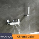 DecorBites™ Gold Brass Wall Mounted Bathtub Faucet with Hand Held Shower Kit