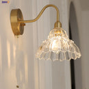 DecorBites™ Brass LED Wall Sconce Clear Glass Pull Chain Switch Modern Vanity Light