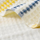 DecorBites™ Cotton Bath Towel - Soft Absorbent Honeycomb Stripe Design, 70x140cm
