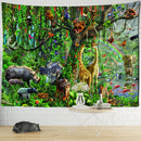 DecorBites™ Dinosaur Age Tapestry Wall Hanging Abstract Art Animal Psychedelic Mystery Tapiz