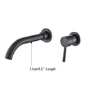 DecorBites™ Gold Brass Bathroom Faucet with Modern Lever Handle, Wall Mount Sink Tap