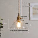 DecorBites™ LED Walnut Wood Pendant Light Clear Glass Copper Switch Decor