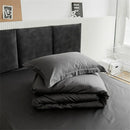 DecorBites™ Grey Lines Stripes Duvet Cover Set Cotton Satin Jacquard Queen King Size