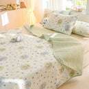 DecorBites™ Cartoon Print Foldable Bed Cover Set | Cotton Quilted Cushion Mat