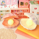 Iridescent ceramic shell pearl led night light for bedroom