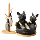 DecorBites™ French Bulldog Butler Statue, Resin Animal Sculpture, Home & Office Decor Gift