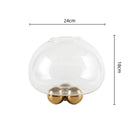 DecorBites™ Geometric Golden Ball Glass Vase for Floral Arrangements and Home Decor
