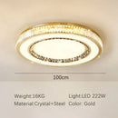 DecorBites™ Gold Crystal Ceiling Chandelier LED Fixture for Luxury Home Decor