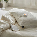 DecorBites™ 100% Cotton Foam Yarn Bedding Set with Solid Color Jacquard Design