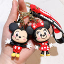 Disney Cartoon Anime Accessories Mickey Keychain Cute Minnie Keyring Student Bag Pendant Hanging Car Key Chain Couple Kids Gift