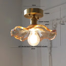DecorBites™ Lotus Leaf LED Ceiling Lamp Purple Glass Nordic Copper Interior Lighting