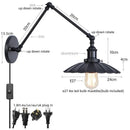 DecorBites™ Gold Industrial LED Wall Lamp with Pull Chain Switch for Home Decor