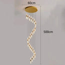 Modern gold crystal chandelier stair pendant lamp living room