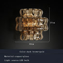 DecorBites™ Dark Brown Glass Wall Sconce Lamps, LED Decoration for Living Room, Aisle, Bedside