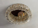 DecorBites™ Crystal Glass Round Ceiling Chandelier: Luxury Modern LED Indoor Lighting for Home Decor