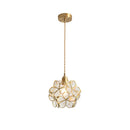 DecorBites™ Glass Petal Pendant Light: Handmade Modern Flower Stained Lamp for Bedroom & Living Room