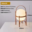 DecorBites™ Japanese Style Glass Table Lamp with Wood/Metal Frame