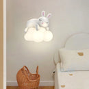 DecorBites™ Cloud Bunny Lamp: Kids' Room White Wall Light, Bedside Night Lamp