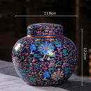 DecorBites™ Enamel Tea Pot Ceramic Storage Jar - Airtight Coffee Container