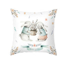 DecorBites™ Easter Rabbit & Eggs Pillowcase: Festival Home Decor Flower Bunny Print Cushion Cover