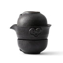 DecorBites™ Kung Fu Tea Set: Teapot, 2 Teacups, Travel Green Tea Cups, Ceramic Gaiwan
