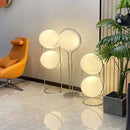 DecorBites™ LED Floor Lamp Chrome Metal Living Room Floor Light White Acrylic Ball