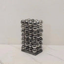 DecorBites™ Geometric Crystal Ball Silver Ball Glass Vase, Home Decoration Accessories
