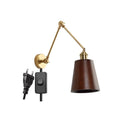 DecorBites™ Copper Swing Arm LED Wall Sconce with Pull Chain Switch, Modern Nordic Wooden Lamp