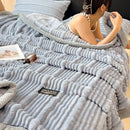 DecorBites™ Cozy Faux Rabbit Plush Blanket, Nordic Style, Thick & Warm, Super Soft Nap Shawl