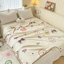 DecorBites™ Cozy Milk Velvet Blanket: Cute Pattern, Warm, Multi-Functional Sofa & Travel Shawl