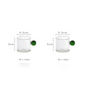 DecorBites™ Glass Espresso Cups Set with Saucers, Handle, 110ml - Table Decor and More