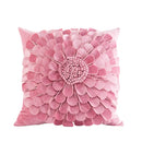 DecorBites™ 3D Velvet Flower Pillow Covers in Yellow Beige 45x45cm