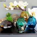 DecorBites™ Amber Glass Vase for Desk Decoration and Floral Arrangement