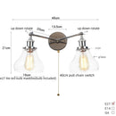 DecorBites™ 2 Head LED Wall Lamps Iron Glass Bedroom Stair Light Fixtures